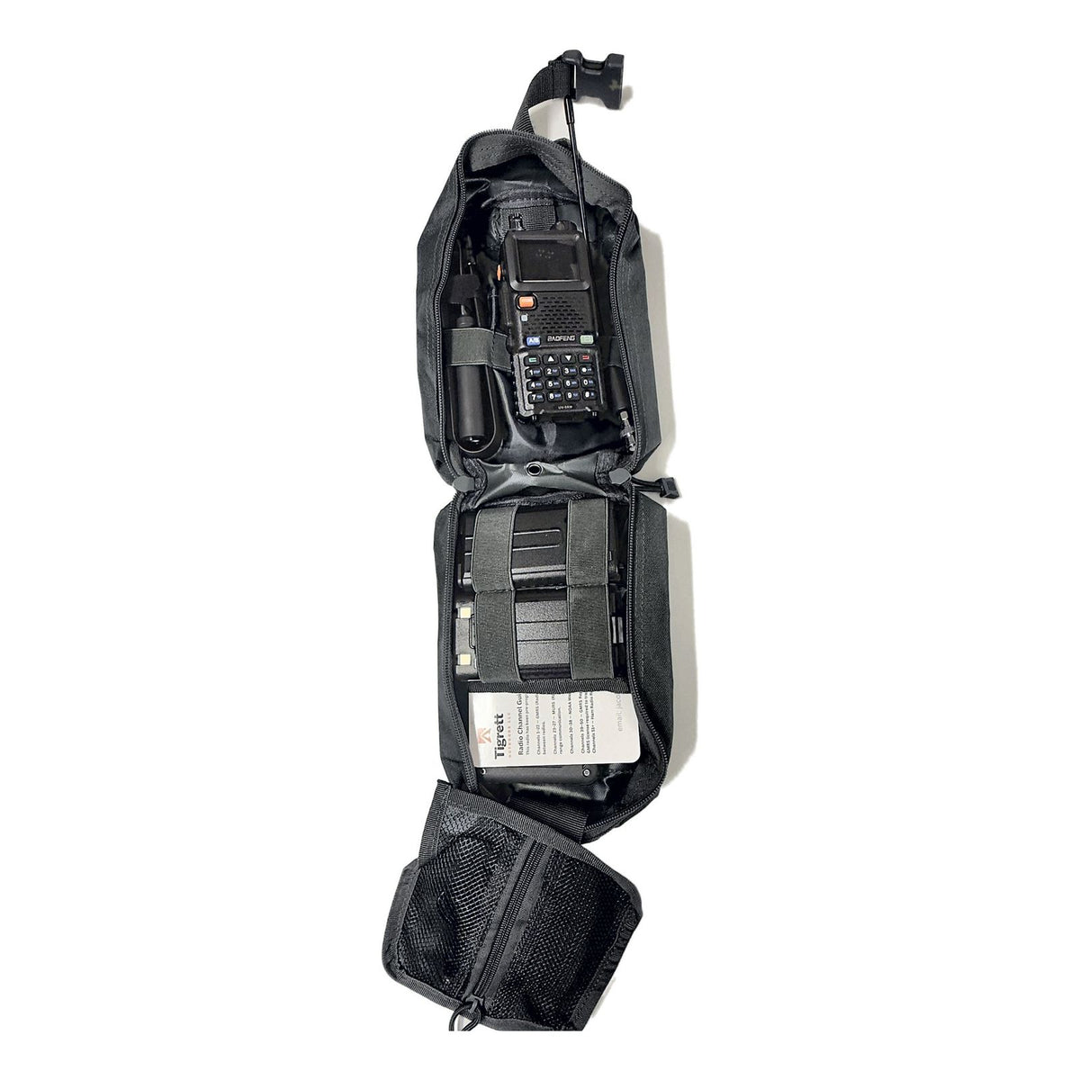 UV-5RM Solar Radio Go Bag Kit packed in Black MOLLE bag