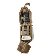 UV-5RM Solar Radio Go Bag Kit packed in Coyote MOLLE bag