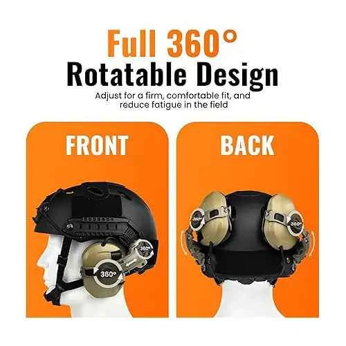 Arc Rail Adapter for MICH, ACH, Ops Core Helmets – Amp Style Walker's and Howard Leight Earmuff