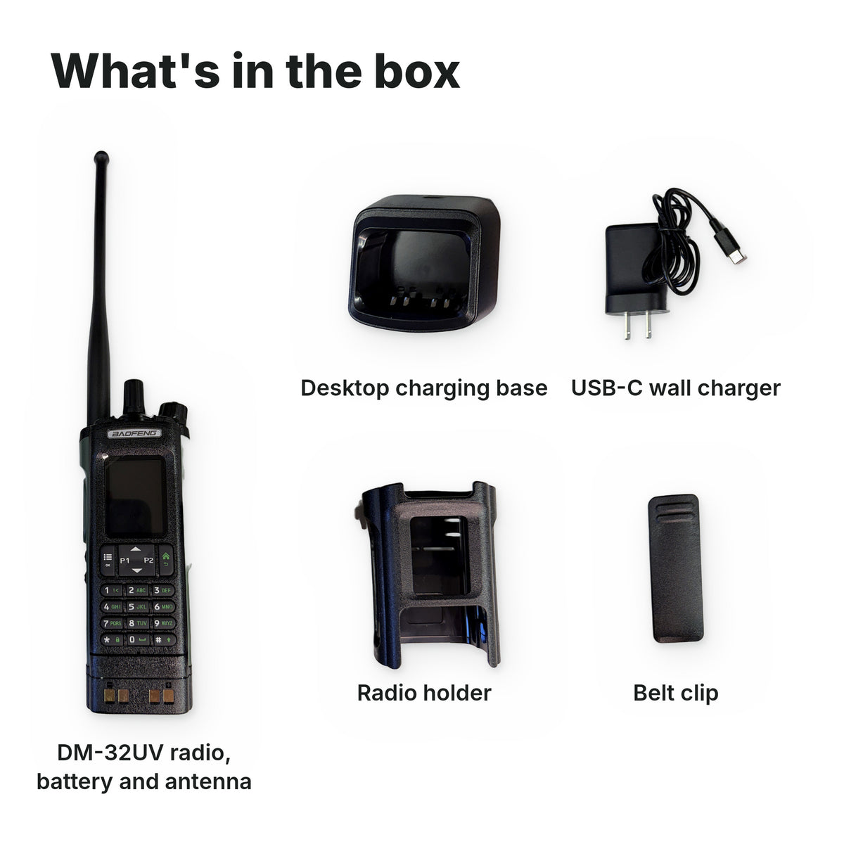 Baofeng DM-32UV 10W Dual Band DMR Radio with GPS | Digital & Analog, 4000 Channels, USB-C