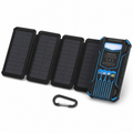 20000mAh Solar Power Bank Charger for Camping – Foldable Solar Charger with Built-in Cables, Wireless Charging & LED Flashlight