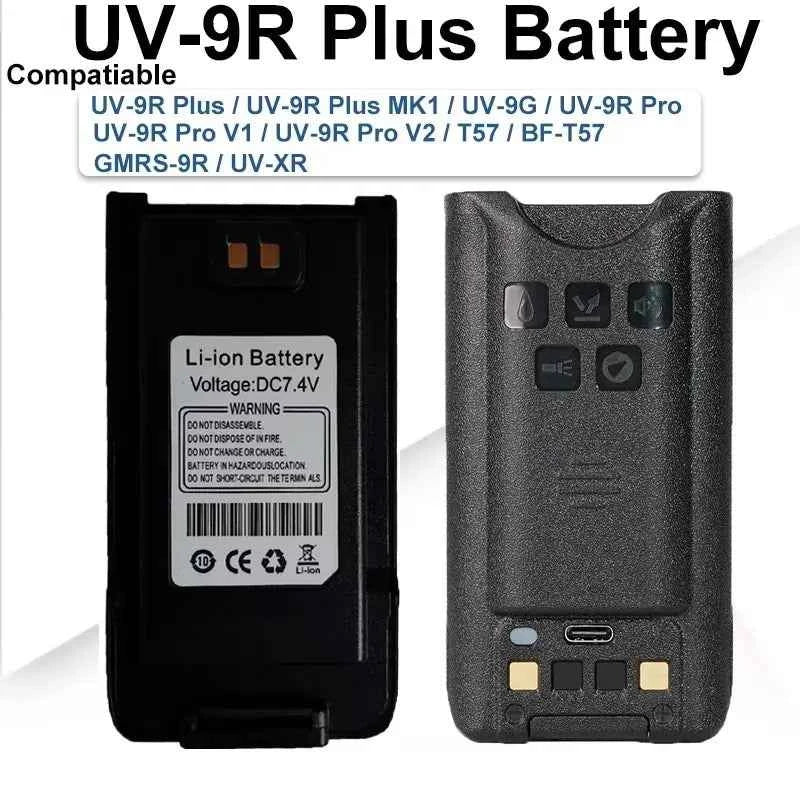 Baofeng UV-9R Battery - Rechargeable Li-ion Battery for UV-9R Plus, UV-9R Pro, UV-XR, UV-9G Walkie Talkie Series