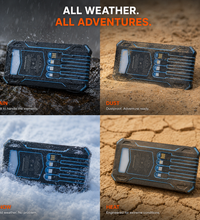 20000mAh Solar Power Bank Charger for Camping – Foldable Solar Charger with Built-in Cables, Wireless Charging & LED Flashlight