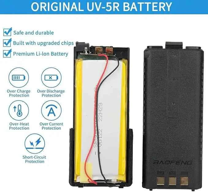 Batteria di ricambio BL-5 per Baofeng UV-5R - 7.4V 3800mAh Batteria di ricambio BL-5 per Baofeng UV-5R - 7.4V 3800mAh
