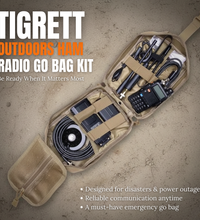 Ham Radio Go Bag (Just the Bag - No Gear) with Tear-Away Velcro Back - Molle Compatible, Multi-Pocket Design for Radios, Cables, and Gear