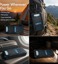 20000mAh Solar Power Bank Charger for Camping – Foldable Solar Charger with Built-in Cables, Wireless Charging & LED Flashlight