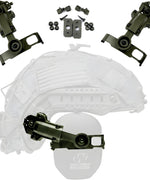 Walkers Razor Thin Earmuff Bracket for Arc Rail, Team Wendy, and M-lock Helmets— Green