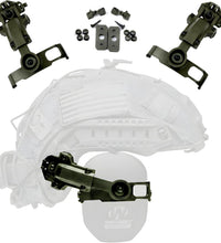 Walkers Razor Thin Earmuff Bracket for Arc Rail, Team Wendy, and M-lock Helmets— Green