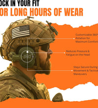 Walkers Razor Thin Earmuff Bracket for Arc Rail, Team Wendy, and M-lock Helmets— Green