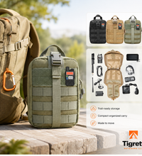 Ham Radio Go Bag (Just the Bag - No Gear) with Tear-Away Velcro Back - Molle Compatible, Multi-Pocket Design for Radios, Cables, and Gear