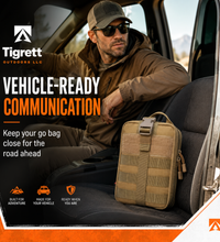 Ham Radio Go Bag (Just the Bag - No Gear) with Tear-Away Velcro Back - Molle Compatible, Multi-Pocket Design for Radios, Cables, and Gear
