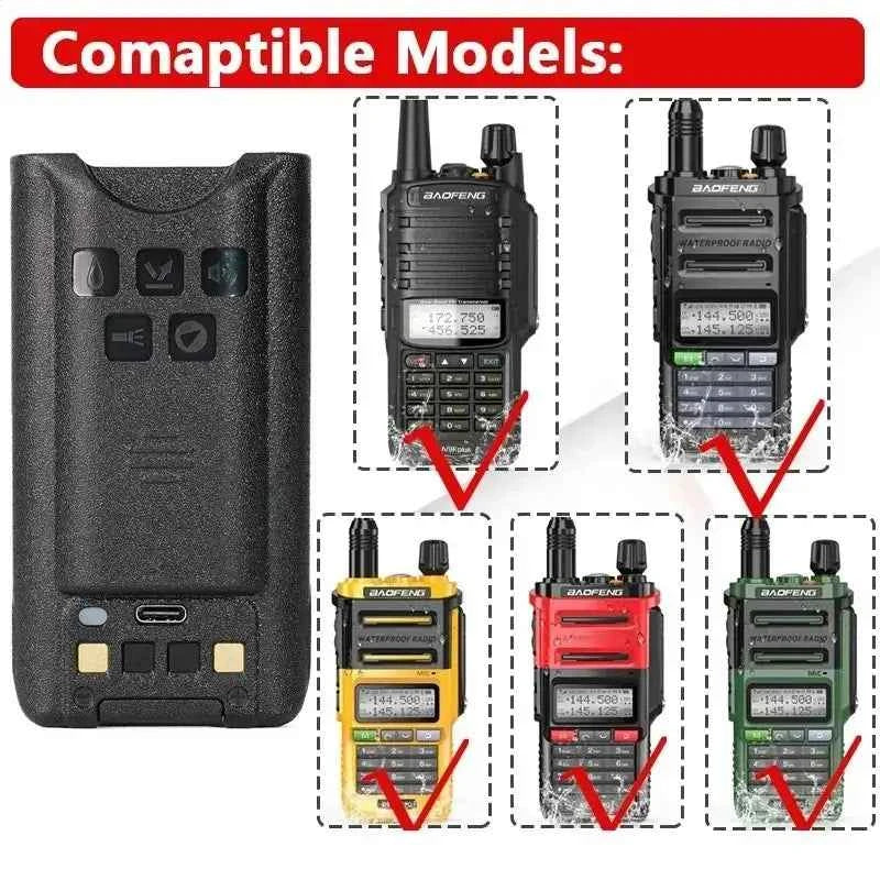 Baofeng UV-9R Battery - Rechargeable Li-ion Battery for UV-9R Plus, UV-9R Pro, UV-XR, UV-9G Walkie Talkie Series