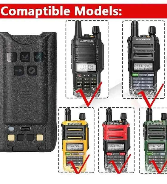 Baofeng UV-9R Battery - Rechargeable Li-ion Battery for UV-9R Plus, UV-9R Pro, UV-XR, UV-9G Walkie Talkie Series