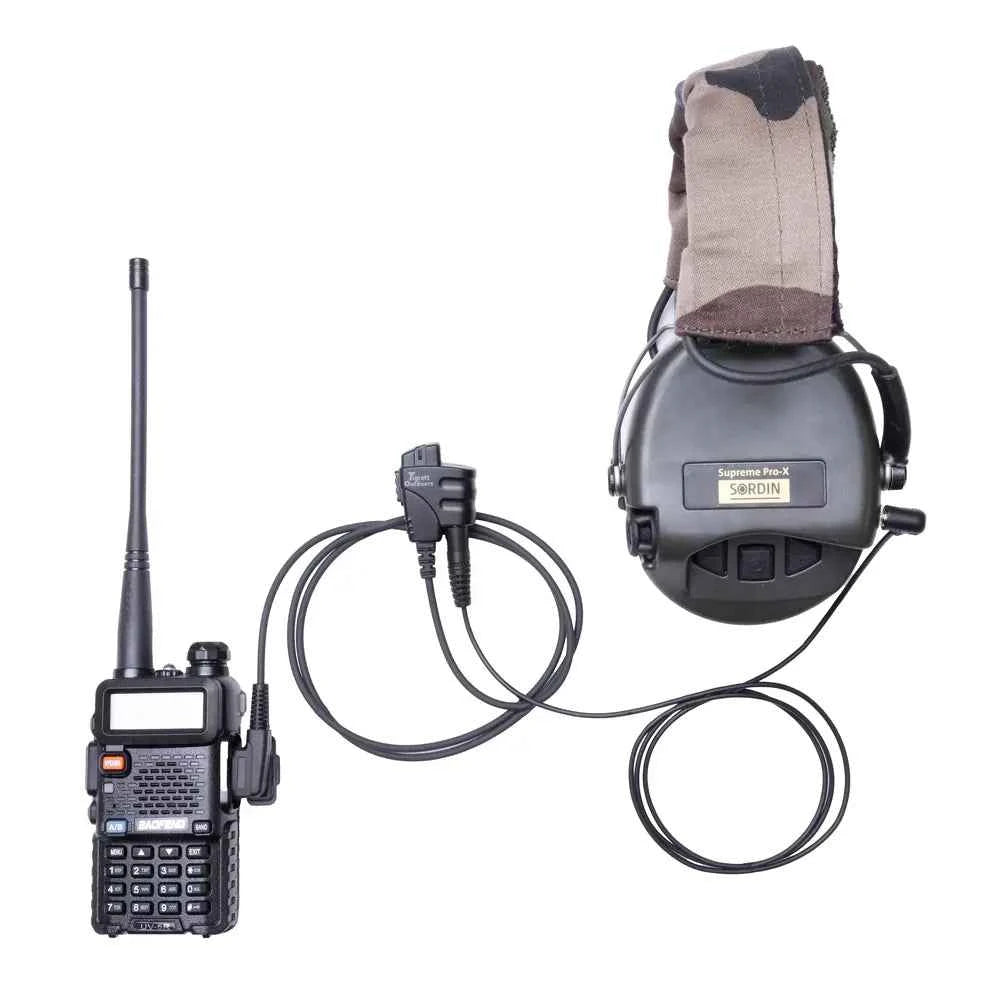 SMC (Shoot, Move, Communicate) Baofeng, Yaesu radios to Auxiliary Port for Electronic Earmuffs
