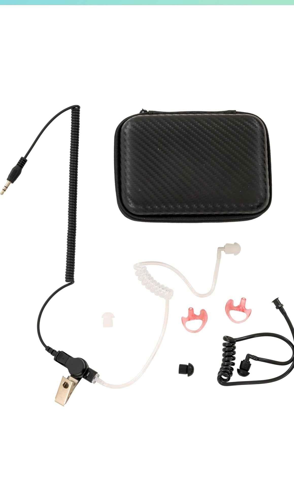 Covert One - Single Ear 3.5mm Headphones | Radio Earpiece | Tactical Headset | Ear Piece for Walkie-Talkie | Radio Ear Piece | Comfortable Molded Fit | 6 Ear Attachments (Straight Aux Fitting)