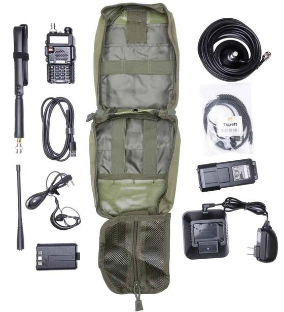 Radio Go Bag with Programmed Baofeng UV5R 8 Watt for Vehicles