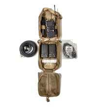 UV-5RM Vehicle Radio Go Bag Kit in Coyote – full kit contents laid out