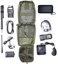 UV5R Radio Go Bag with Solar Charger Bugout Kit