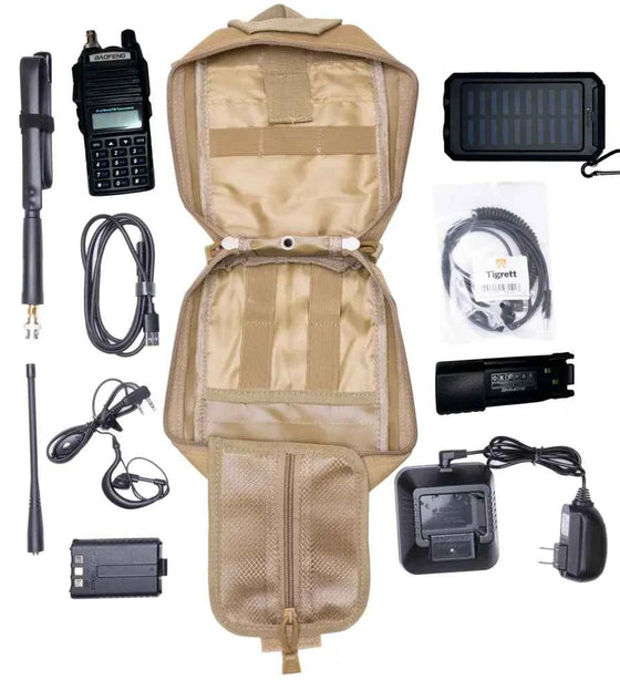 UV82L 8 Watt Radio Go Bag with Solar Charger Programmed Radio Bugout Kit