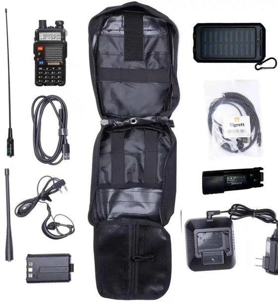 UV9R  Solar Radio Go Bag Kit Solar Charger and Programmed UV9R Bugout Kit with Nagoya NA771