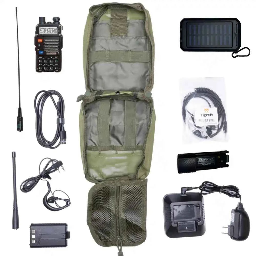 UV9R  Solar Radio Go Bag Kit Solar Charger and Programmed UV9R Bugout Kit with Nagoya NA771