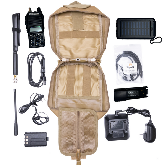 Radio Go Bag with Solar Charger and UV82HP Programmed Radio Bugout Kit