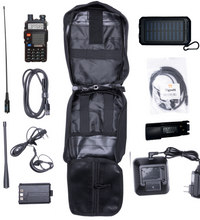 Ham Radio Go Bag with Portable Solar Charger & High-Power BF-F8HP Radio + Nagoya NA771