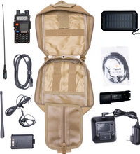 Radio Go Bag UV9R Waterproof Radio with Solar Charger and Programmed Bugout Kit with Nagoya NA771