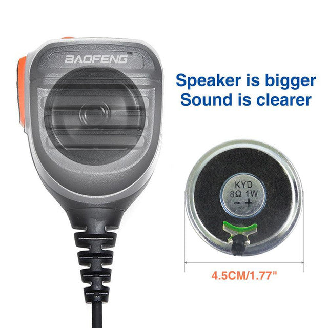 Heavy Duty Police Speaker Microphone - IP65 Waterproof Lapel Mic For Baofeng, Retevis, Kenwood Radios