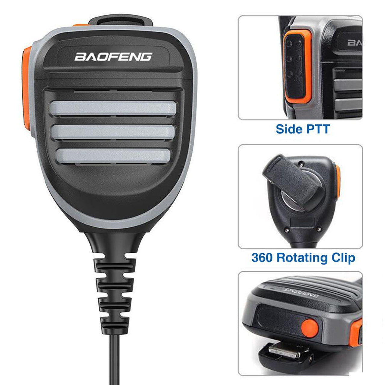 Clip-On Speaker Mic For Baofeng UV-5R & Kenwood Radios – PTT Handheld Shoulder Mic