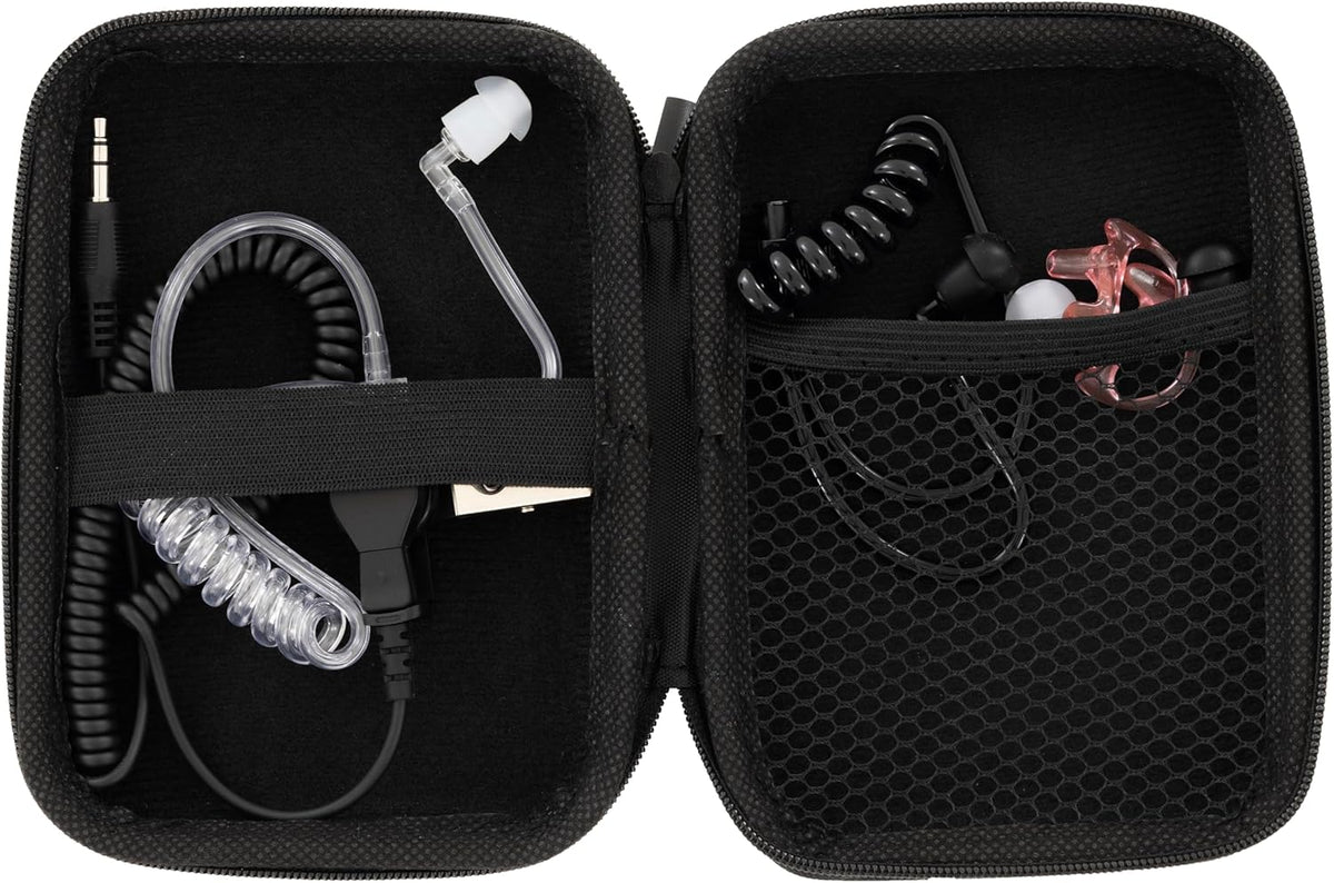Covert One - Single Ear 3.5mm Headphones | Radio Earpiece | Tactical Headset | Ear Piece for Walkie-Talkie | Radio Ear Piece | Comfortable Molded Fit | 6 Ear Attachments (Straight Aux Fitting)