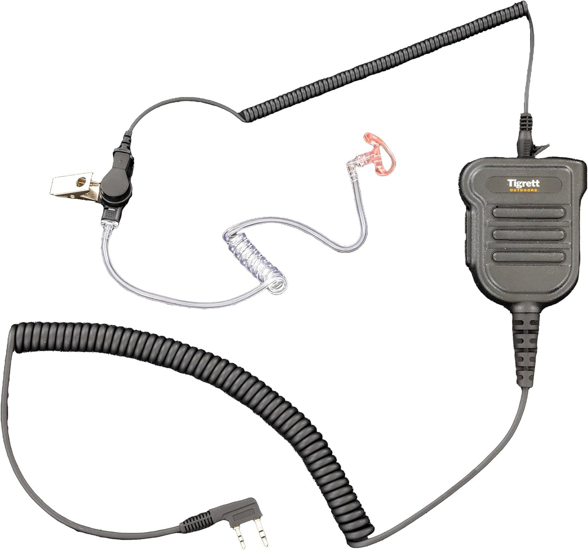 Covert One - Single Ear 3.5mm Headphones | Radio Earpiece | Tactical Headset | Ear Piece for Walkie-Talkie | Radio Ear Piece | Comfortable Molded Fit | 6 Ear Attachments (Straight Aux Fitting)
