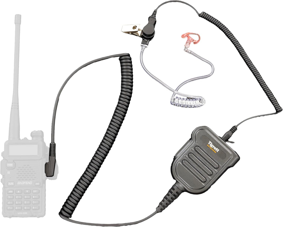 Covert One - Single Ear 3.5mm Headphones | Radio Earpiece | Tactical Headset | Ear Piece for Walkie-Talkie | Radio Ear Piece | Comfortable Molded Fit | 6 Ear Attachments (Straight Aux Fitting)