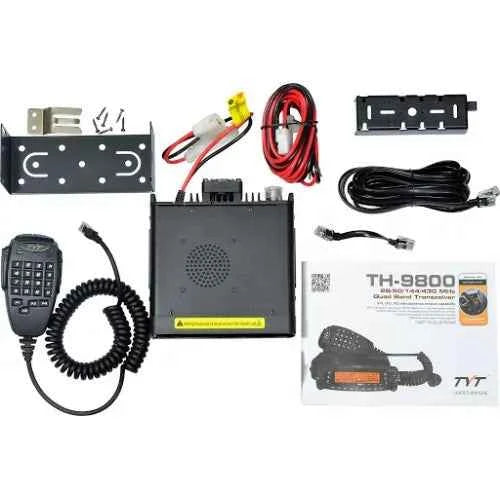 TYT TH-9800 Quad Band 50W Mobile Radio with Cross-Band Repeater - Detachable Faceplate, 800 Memory Channels