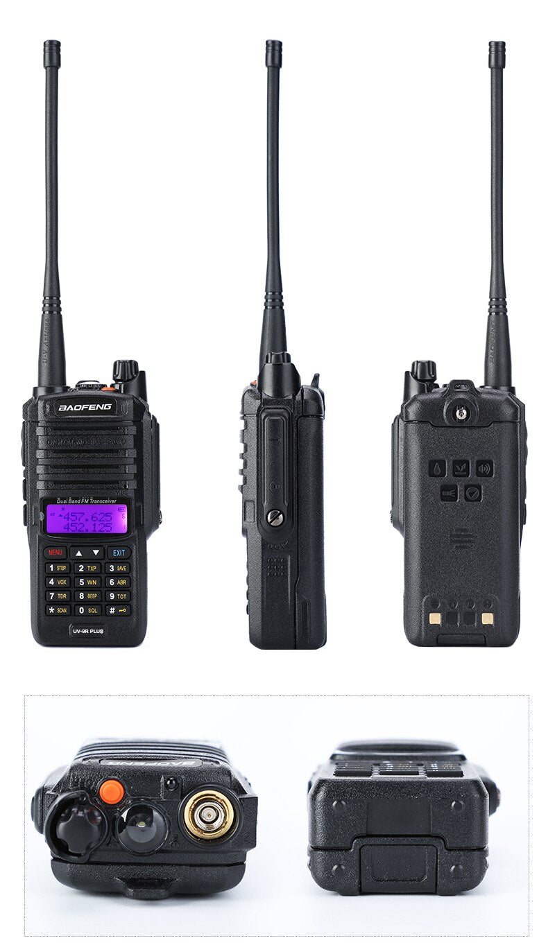 UV-9R Handheld Walkie Talkie 8W UHF VHF UV Dual Band IP67 Waterproof Two Way Radio - 1